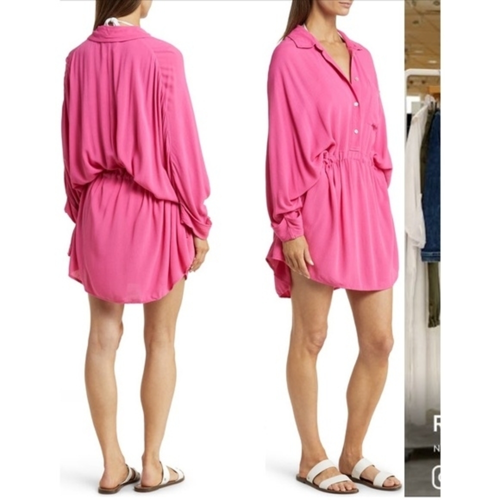 Elan Pink Swim Cover Up Tunic Womens Large Beach Resort